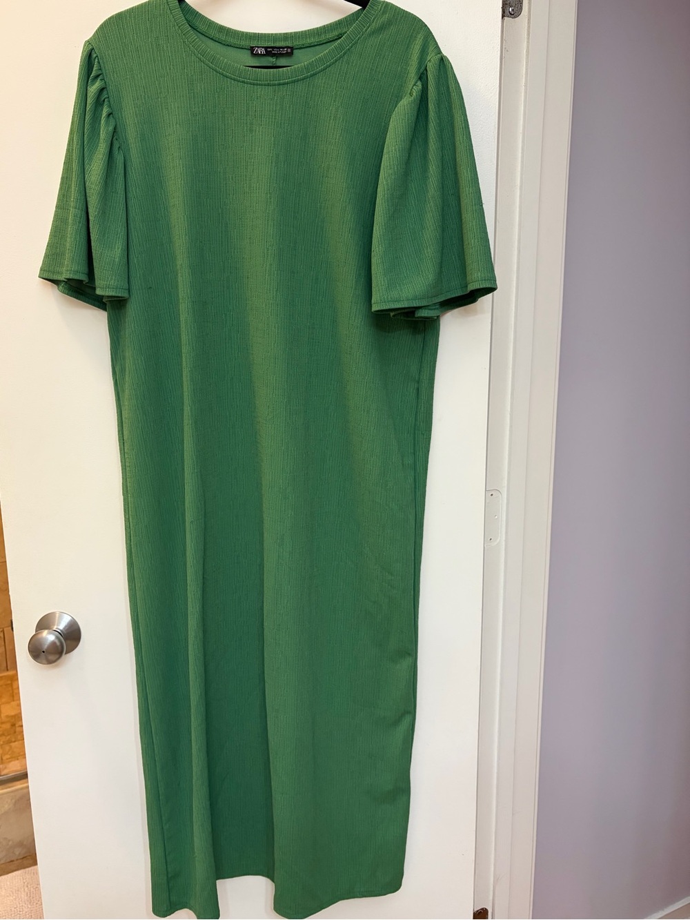 Zara Emerald Green Ribbed Maxi Dress